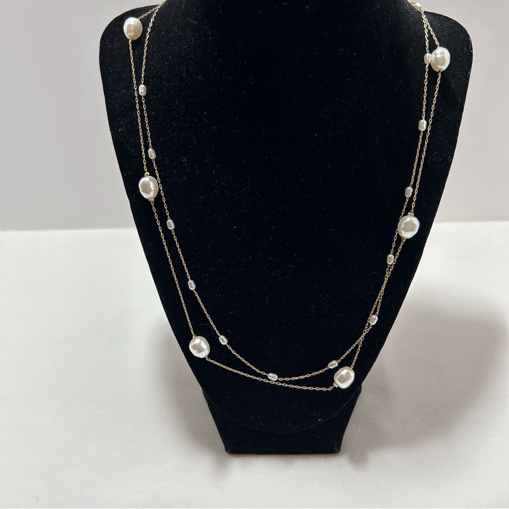 Stella & Dot Sculptural Pearl Garden Station  Necklace